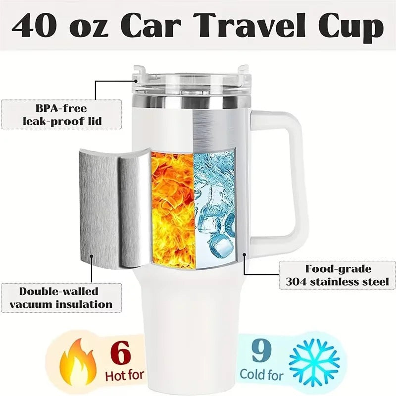 40oz Tumbler Vacuum Insulated Thermos Custom Travel